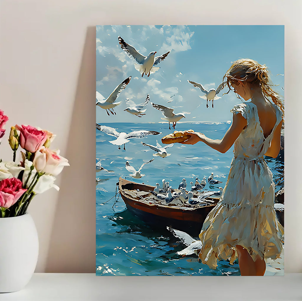 12x16 Boho Woman  Canvas Art – Contemporary Portrait Print for Gallery Wall & Studio | Tin & Time #F5008