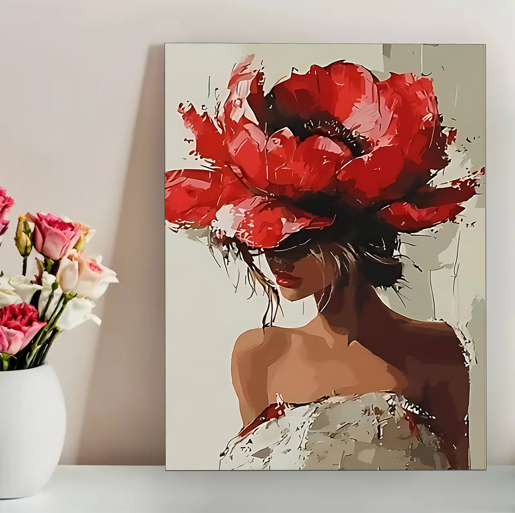 12x16 Boho Woman  Canvas Art – Contemporary Portrait Print for Gallery Wall & Studio | Tin & Time #F5009