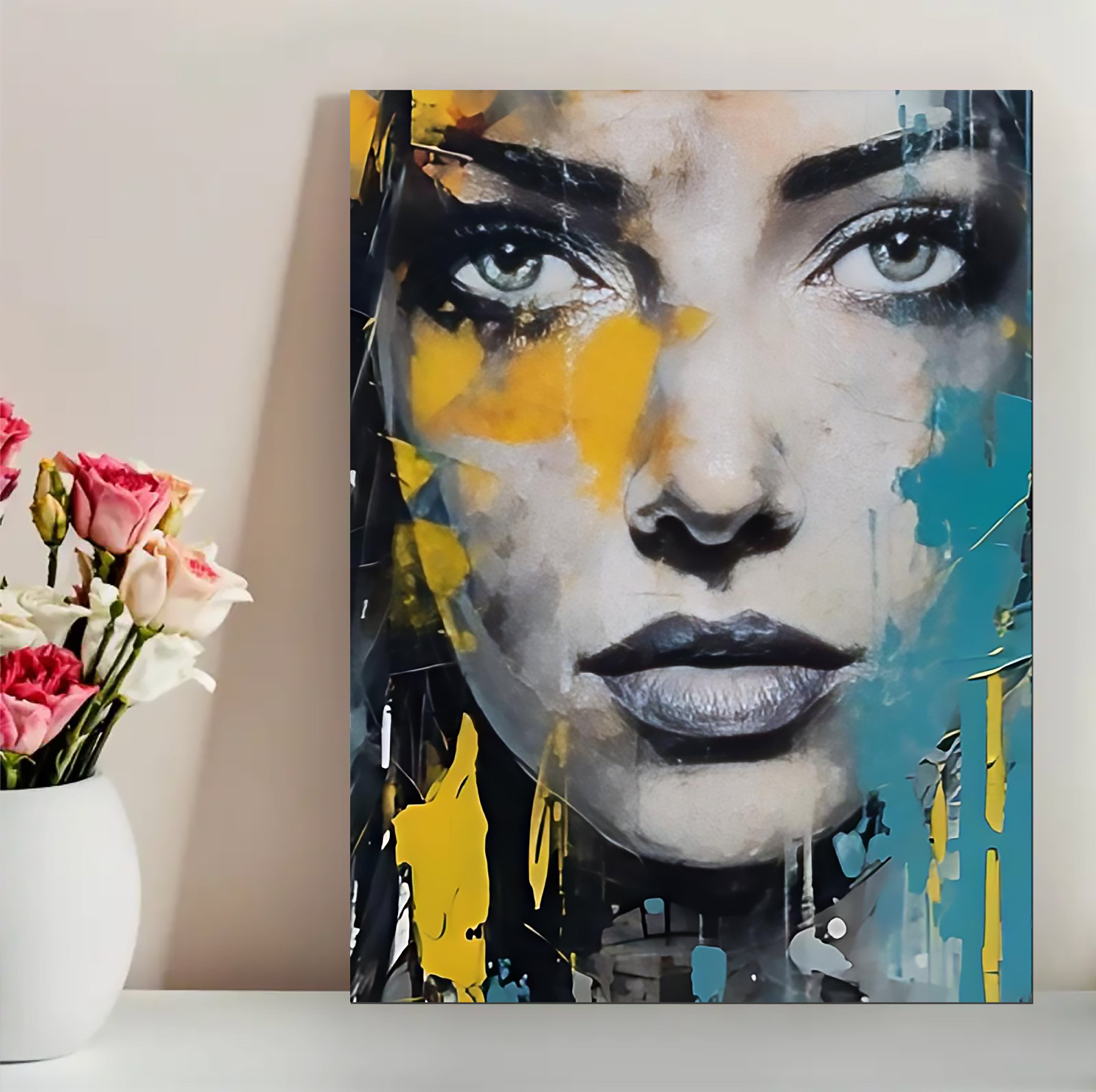 12x16 Boho Woman  Canvas Art – Contemporary Portrait Print for Gallery Wall & Studio |  Wallcow #F5015